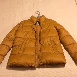 Yellow puffer coat